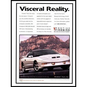 1996 Pontiac Firebird Trans Am Ram Air Vintage Print Ad Mountains Wall Art